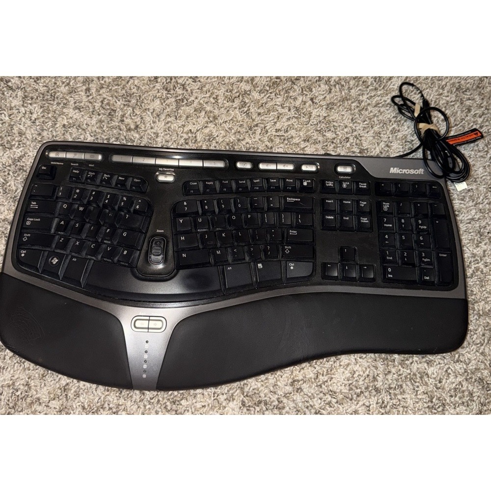 Microsoft Natural Ergonomic Keyboard 4000 v1.0 Black Model KU-0462 USB ** TESTED